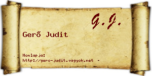 Gerő Judit névjegykártya